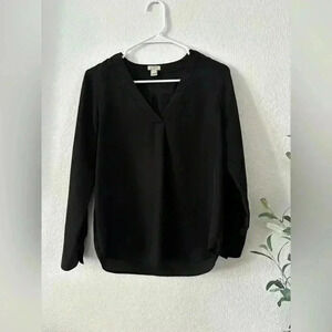 J Crew V Neck Long Sleeve Blouse